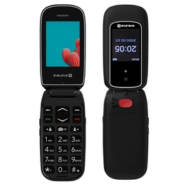 Evelatus Wave 2 nupuga ümberpööratav mobiiltelefon kahe SIM-kaardi ja LCD SOS-i vanemkõne funktsiooniga must