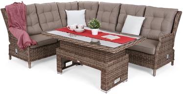 Комплект уличной мебели Home & Garden Trivento Corner, коричневый/светло-коричневый, 1-7 места