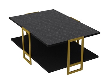 Kafijas galdiņš Kalune Design Polka, zelta/melna, 915 mm x 615 mm x 366 mm