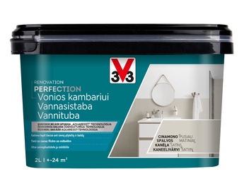 Краска-эмаль V33 Renovation Perfection Bathroom, атлас, 2 l, корица