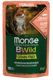 Влажный корм для кошек Monge BWild Sterilised Salmon & Shrimps, лосось/креветки, 0.085 кг