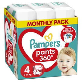 Pampers Pants Sauskelnės, 4 Dydis, 176 Sauskelnės, 9kg - 15kg