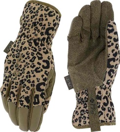 Darba cimdi pirkstaiņi Mechanix Wear Ethel Garden Leopard Tan ETH-LP75-510, ādas imitācija, brūna/melna, S, 2 gab.