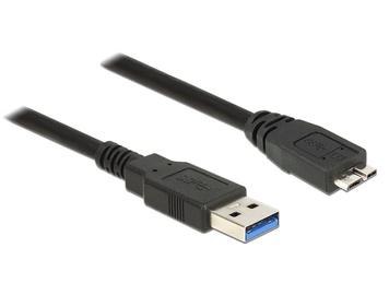 Провод Delock USB to USB-micro USB 3.0 A male, Micro USB 3.0 B male, 0.5 м, черный
