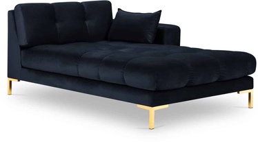 Dīvāns Micadoni Home Mamaia Velvet Chaise Longue Right, zelta/tumši zila, labais, 185 x 102 cm x 75 cm