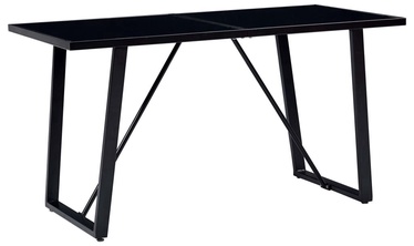 Söögilaud VLX Tempered Glass 281557, must, 1600 mm x 800 mm x 750 mm