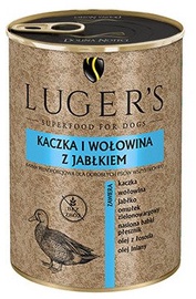 Mitrā barība (konservi) suņiem Luger's Superfood Duck & Beef With Apple, liellopa gaļa/pīles gaļa, 0.4 kg