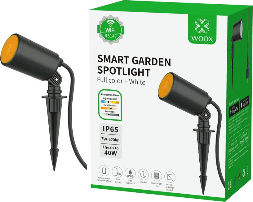 Nutivalgustus Woox Smart Garden Light R5147, 7W, LED, IP65, must