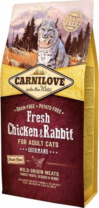 Kuiv kassitoit Carnilove Adult Cat Fresh Chicken & Rabbit, küülikuliha, 2 kg
