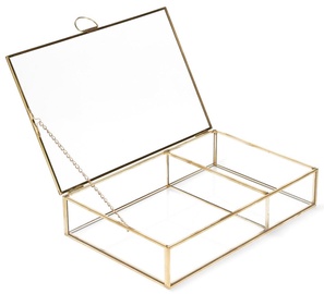 Коробка Homla Grazia, прозрачный/золотой, 15 x 23 x 5 см