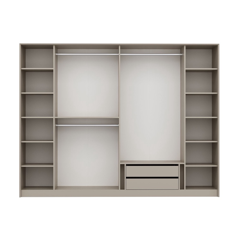 Riidekapp Kalune Design Luxe 7937, kuldne/valge/tumehall, 52 cm x 270 cm x 210 cm