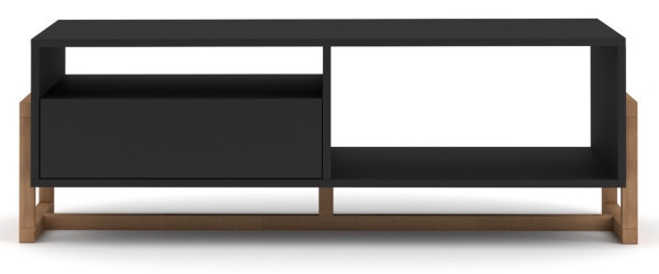 Kafijas galdiņš Oslo, melna/koka, 119.2 cm x 50 cm x 41.3 cm