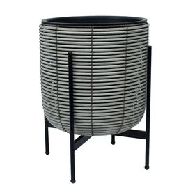 Puķu pods Home4you Wicker With Stand 38102, pelēka, Ø 380 mm