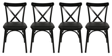 Ēdamistabas krēsls Kalune Design Ekol 1331 974NMB1215, melna, 40 cm x 42 cm x 81 cm, 4 gab.