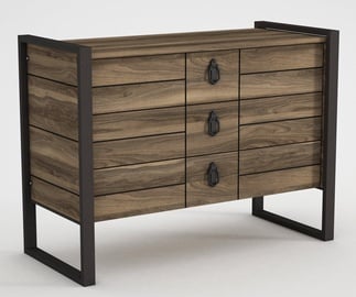 Kummut Kalune Design Lost, must/pähklipuu, 44.5 x 94.4 x 77.6 cm