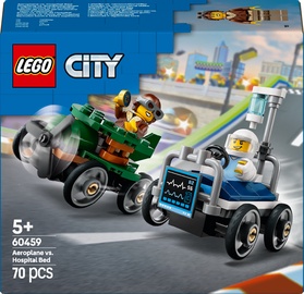 Konstruktor LEGO® City Lennuk vs haiglavoodi võidusõiduautode komplekt 60459, 70 tk