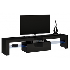TV galds Top E Shop Deko 160, melna, 1600 mm x 400 mm x 450 mm