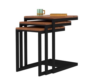 Žurnālgaldiņi Kalune Design Walnut, brūna/melna, 420 - 450 mm x 445 mm x 460 - 568 mm