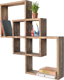 Настенная полка Kalune Design Raf077 792EVL1645, ореховый, 69 см x 10 см x 69 см