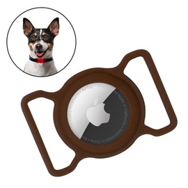 AirTag ümbris Hurtel Pet Collar Loop Case, pruun