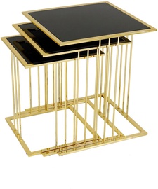 Набор журнальных столиков Kalune Design Küp 9148, золотой/черный, 470 мм x 470 мм x 560 мм