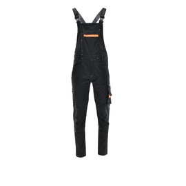 Рабочий полукомбинезон Sara Workwear Comfort, черный/oранжевый, хлопок/полиэстер/cпандекс, L размер