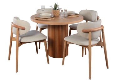 Ēdamistabas komplekts Kalune Design Paris, krēmkrāsas/dižskābardis