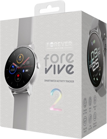 Viedais pulkstenis Forever Smartwatch ForeVive 2 SB-330 SB-330, sudraba