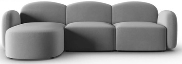 Stūra dīvāns Micadoni Home Blair Velvet, gaiši pelēka, kreisais, 272 x 155 cm x 80 cm