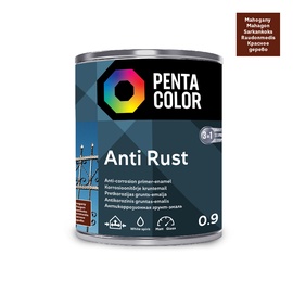 Emaljas krāsa Pentacolor Anti Rust, pus-spīdīgs, 0.9 l, sarkankoks