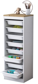 Riiul Kalune Design Multi Purpose Cabinet G3 1758, valge/tamm, 34 cm x 45.5 cm x 122 cm