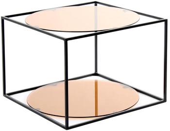 Журнальный столик Kayoom Cody 110, черный/светло-коричневый, 50 см x 50 см x 36 см