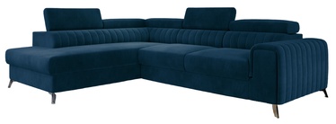 Stūra dīvāns Laurence, tumši zila, kreisais, 275 x 205 x 98 cm
