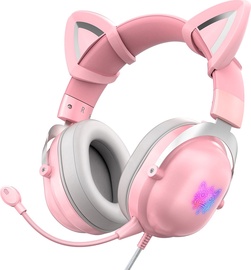 Проводная игровая гарнитура Onikuma Cat Ears, розовый