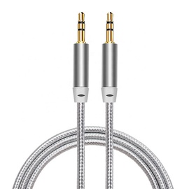 Audio adapteris iLike AX1 3.5 mm Male (vyriška), 3.5 mm Male (vyriška), 1 m, sidabro