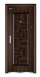 Дверь внутреннее помещение JCS6016, левосторонняя, черный/ореховый, 205 x 86 x 5 см