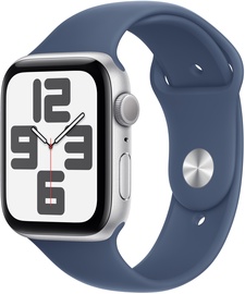 Viedais pulkstenis Apple Watch SE GPS 44mm Case with Denim Sport Band S/M, silver aluminium
