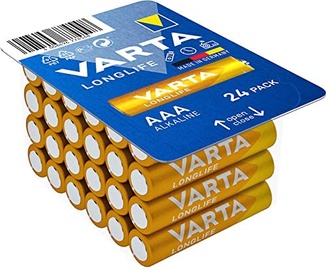 Baterijas Varta Longlife, AAA, 1.5 V, 24 gab.