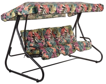 Диван-качели Patio Milano Black Edition, зеленый/многоцветный, 220 см x 134 см x 157 см