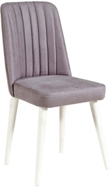 Valgomojo kėdė Kalune Design Stormi 0701 - B 869VEL5282, matinė, balta/pilka, 49 cm x 47 cm x 90 cm