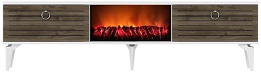 ТВ стол Kalune Design Arona, белый/ореховый, 150 см x 29.6 см x 44.6 см