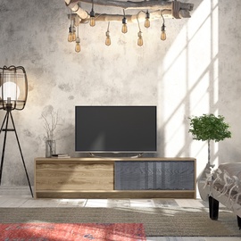 TV-laud Kalune Design Newyork, tamm/antratsiit, 180 cm x 35 cm x 45 cm