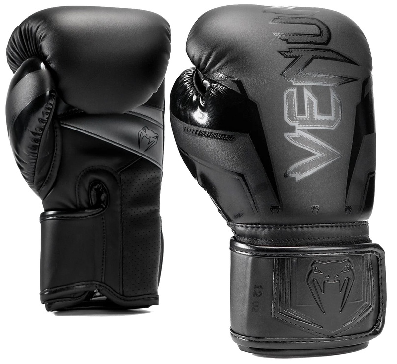 Боксерские перчатки Venum Elite Evo, черный, 16 oz