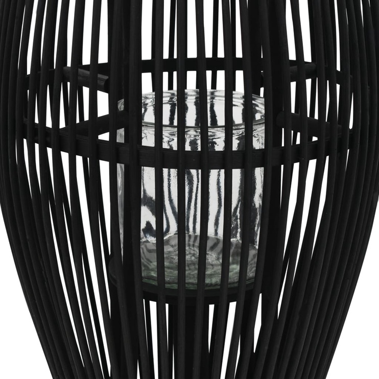 Svečturis VLX Hanging 246813, stikls/bambuss, Ø 29 cm, melna