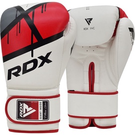 Боксерские перчатки RDX F7 BGR-F7R-16oz, белый/красный, 16 oz