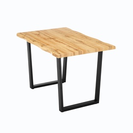 Pusdienu galds Domoletti Wilton, melna/ozola, 120 cm x 80 cm x 75 cm