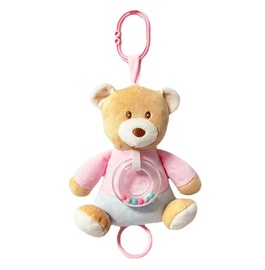 Grabulis Tulilo Music box Teddy Bear, balta/rozā/bēša