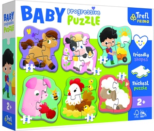 Puzle Trefl Baby Progressive Puzzle Farm 44000, daudzkrāsaina