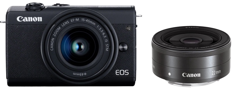 Системный фотоаппарат Canon EOS EOS M200 + 15-45mm IS STM + EF-M 22mm STM