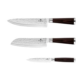 Hабор кухонных ножей Berlinger Haus Shine Basalt, сантоку/универсальный/поварской нож, нержавеющая сталь